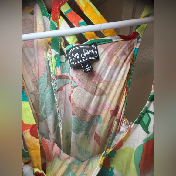 Ivy Street Colorful Floral Wide Leg Jumpsuit - Picture 3 of 3